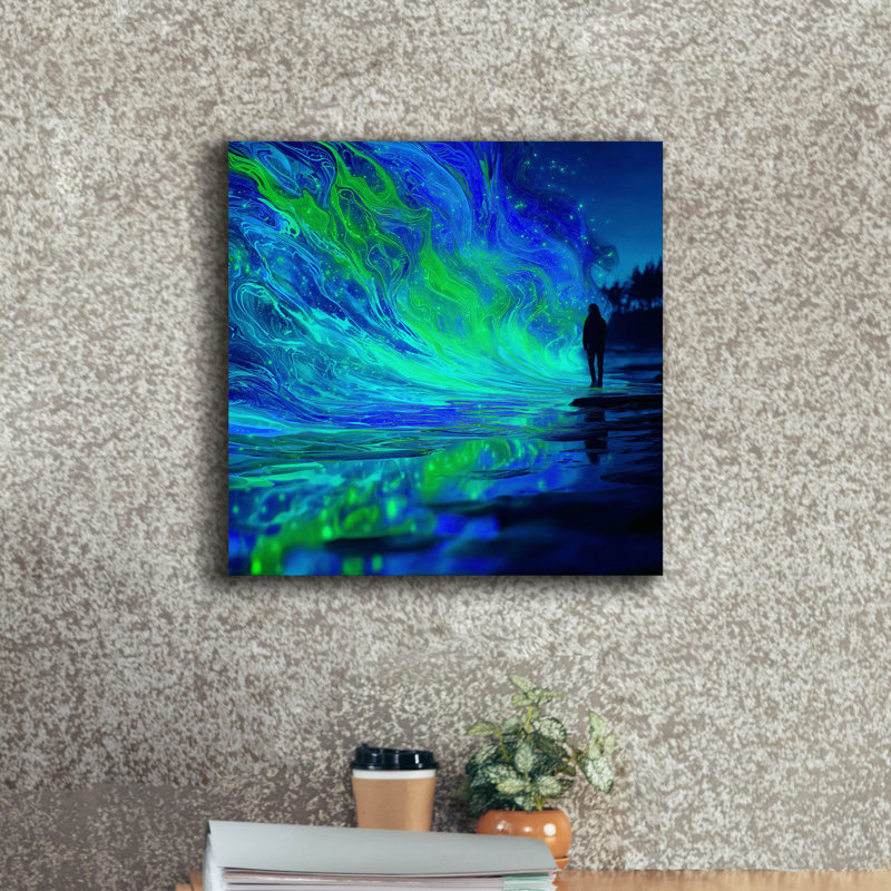  «Waves Beyond Reality» par Ann Klee, art mural sur toile, H 18 po x l 18 po