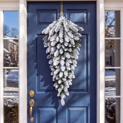 36" Frosted Pre-Lit Christmas Swag