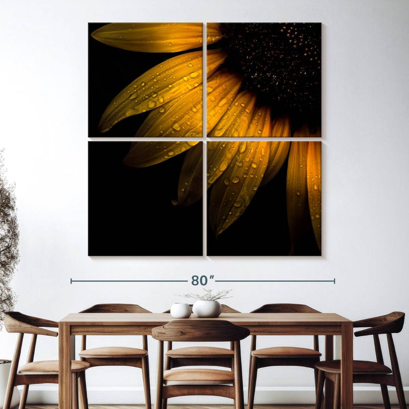 Sunflower Dews, 74" H x 74" W