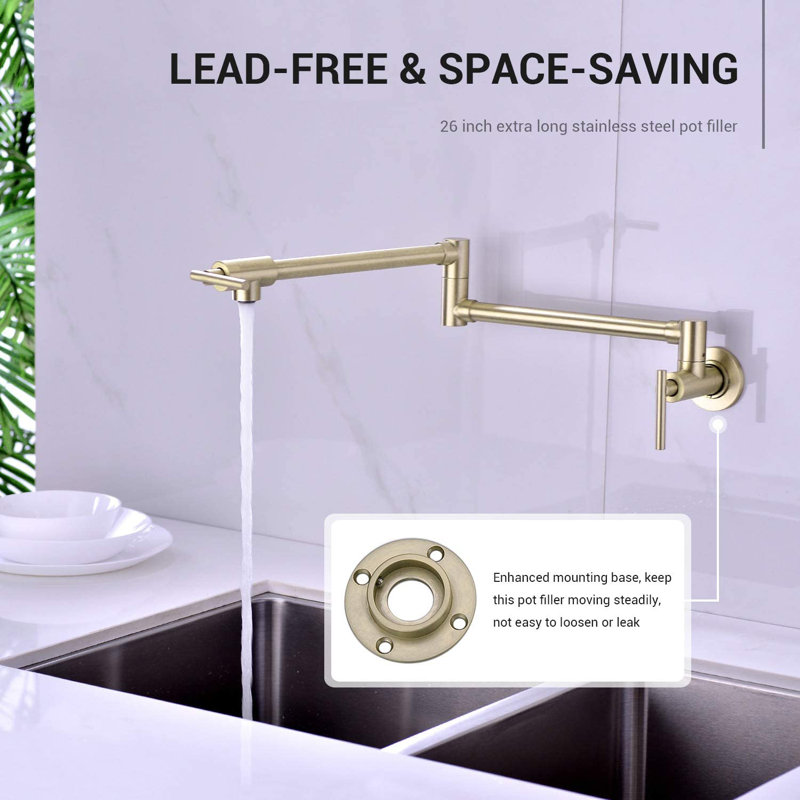 Pot Filler, Brushed Gold