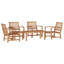 Ensemble de canapé de jardin vidaXL 5 pièces en bois de teck massif naturel