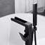 Robinet de baignoire noir mat avec robinet de cascade et douche à main réglable