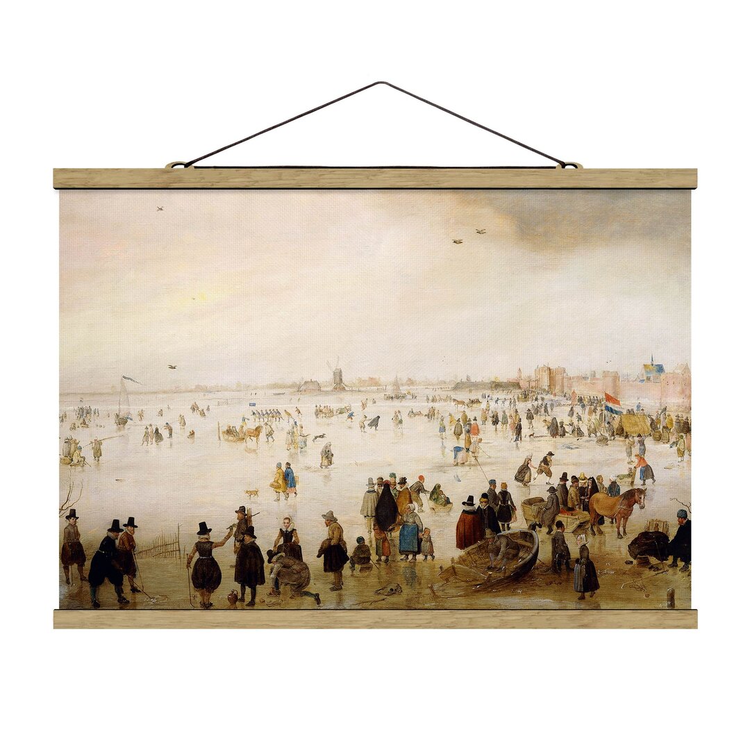 Stoffbild Mit Posterleisten - Hendrick Avercamp - Der Broederpoort In Kampen - Querformat 2:3