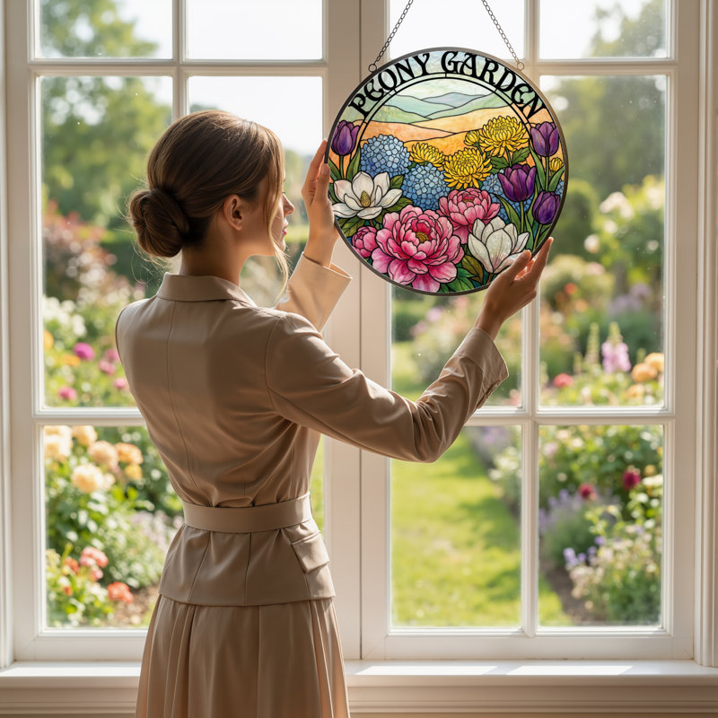 Panneau de vitrail de jardin 12 "H 12", H 12 po x l 12 po