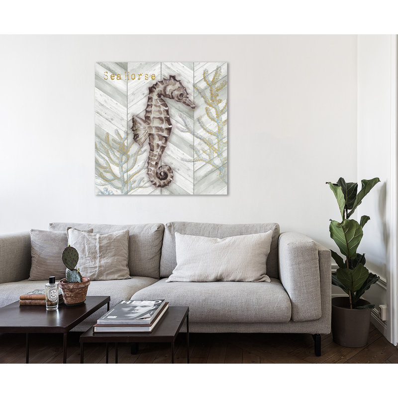 Chevron Sea Horse - impression sur toile tendue, H 36 po x l 36 po x P 1,5 po