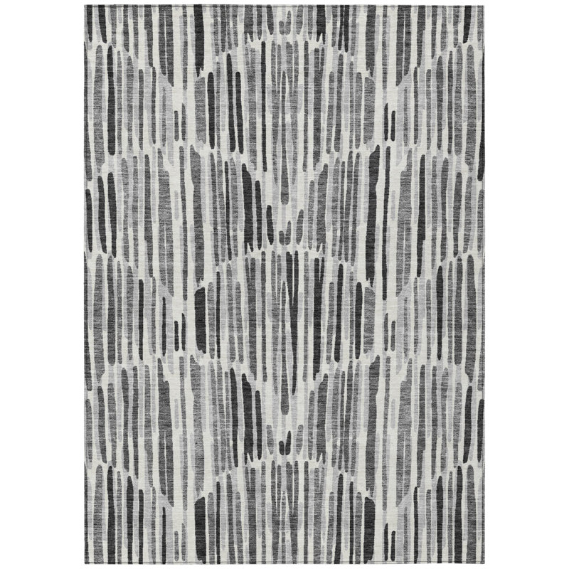 Tapis intérieur lavable abstrait ivoire 9 pi x 12 pi