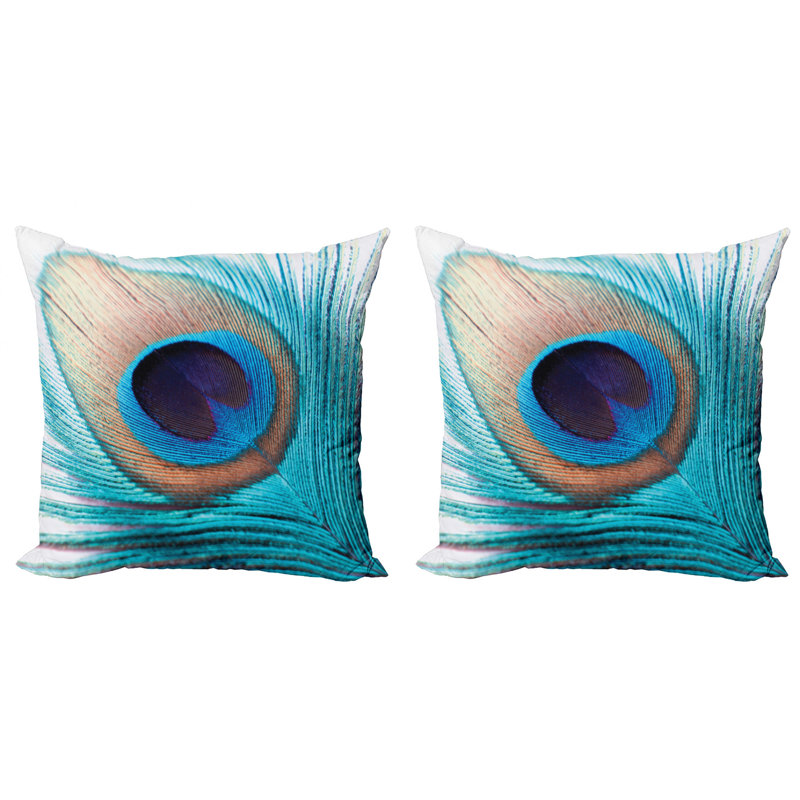 Multicolore, ensemble de 2 taies décoratives Ambesonne Feather, 18" x 18"