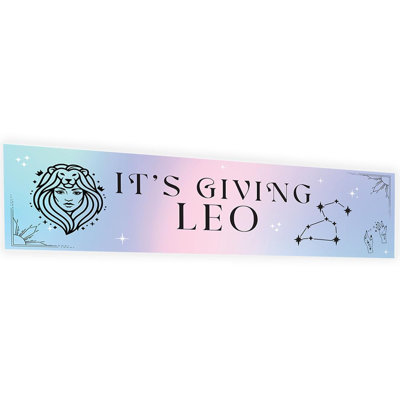 Koyal Wholesale 13 X 48 pouces, il donne une bannière d'anniversaire Leo, Zodiac Party Decor