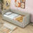 Kiswanna Twin Size Corduroy Upholstered Daybed With Two Drawers And Slats-2011941361