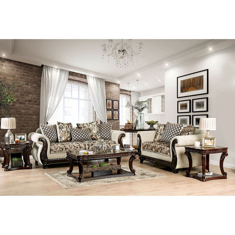 Tata Rectangular Glass Top Solid Wood End Table