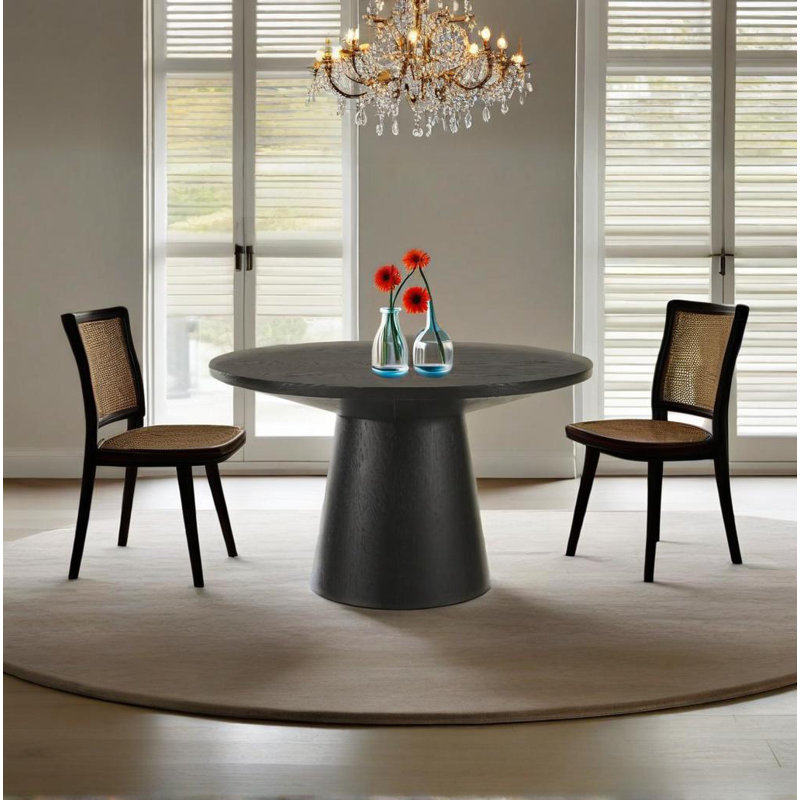 Table de salle à manger en bois massif de 29 po de largeur avec base à piédestal, table basse simple