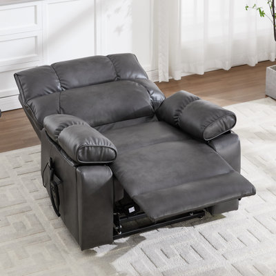 Aura 40.56" W Oversize Dual Motor Power Lift Recliner Chair With Heated And Massage Hidden Cup Holder
