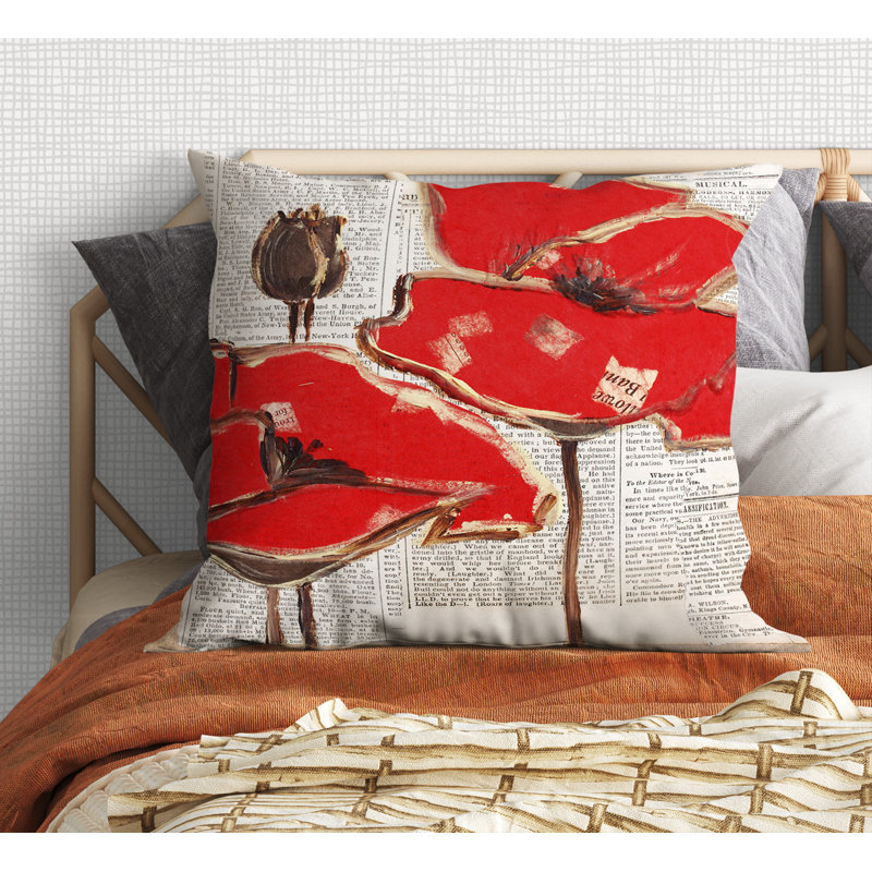 Floral Outdoor Reversible Throw Pillow, 18" x 18"
