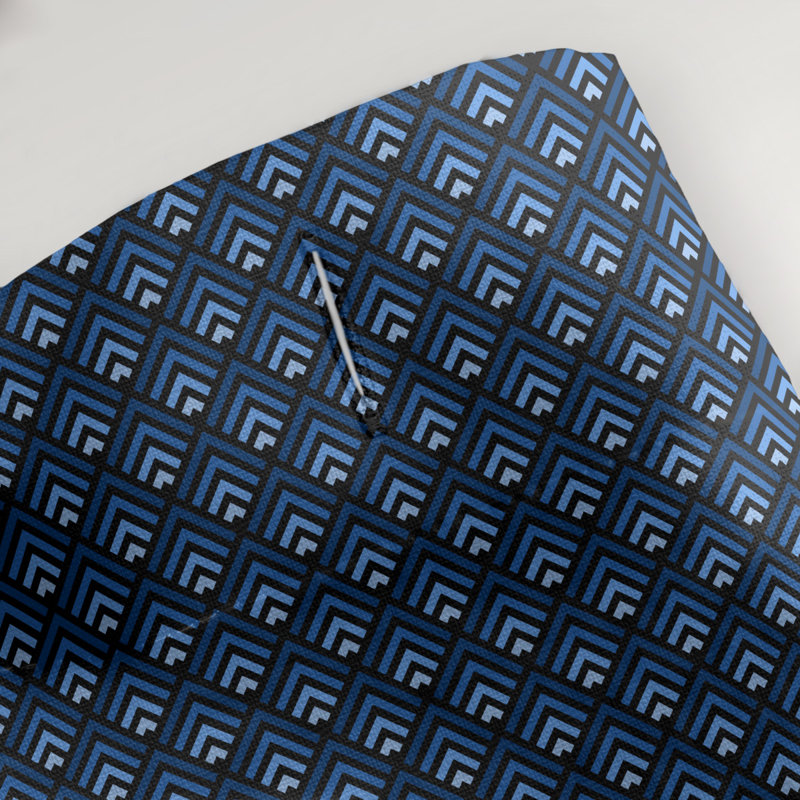 Rideau de douche simple à rayures katelyn elizabeth geometric dégradé, Noir, bleu, blanc