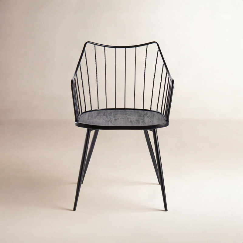 Fauteuil à dossier à lattes Fianna, Noir, noir, noir, noir
