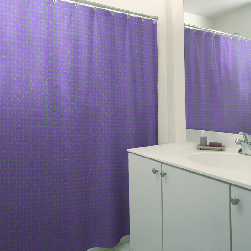 Rideau simple à deux napperons, Mauve / Vert