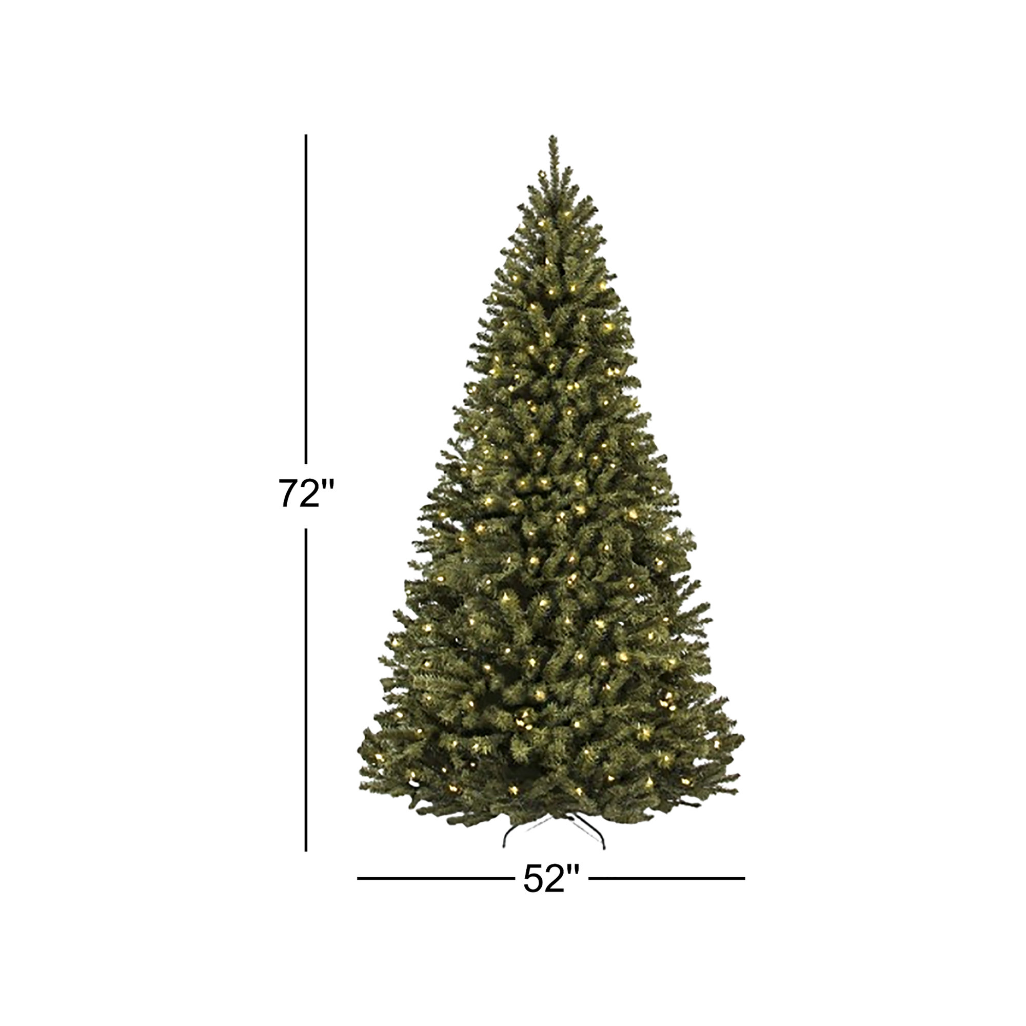 Pre-Lit Spruce Hinged Artificial Christmas Tree w/ Incandescent Lights, Foldable Stand, 6ft