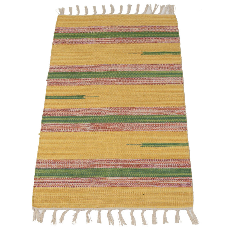 Mettawa Rectangle 50 cm x 80 cm Striped Hand Knotted Kilim