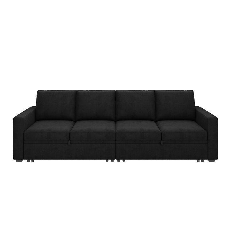 Canapé-lit modulaire Anureet Honbay, Velours noir