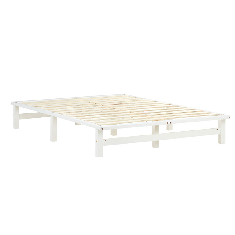 August Solid Wood Storage Bed, 140 x 200cm, White
