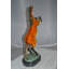 Statue en bronze à cheval sur une base en marbre Juhl - Taille: L 20 po x l 8 po x H 27 po.