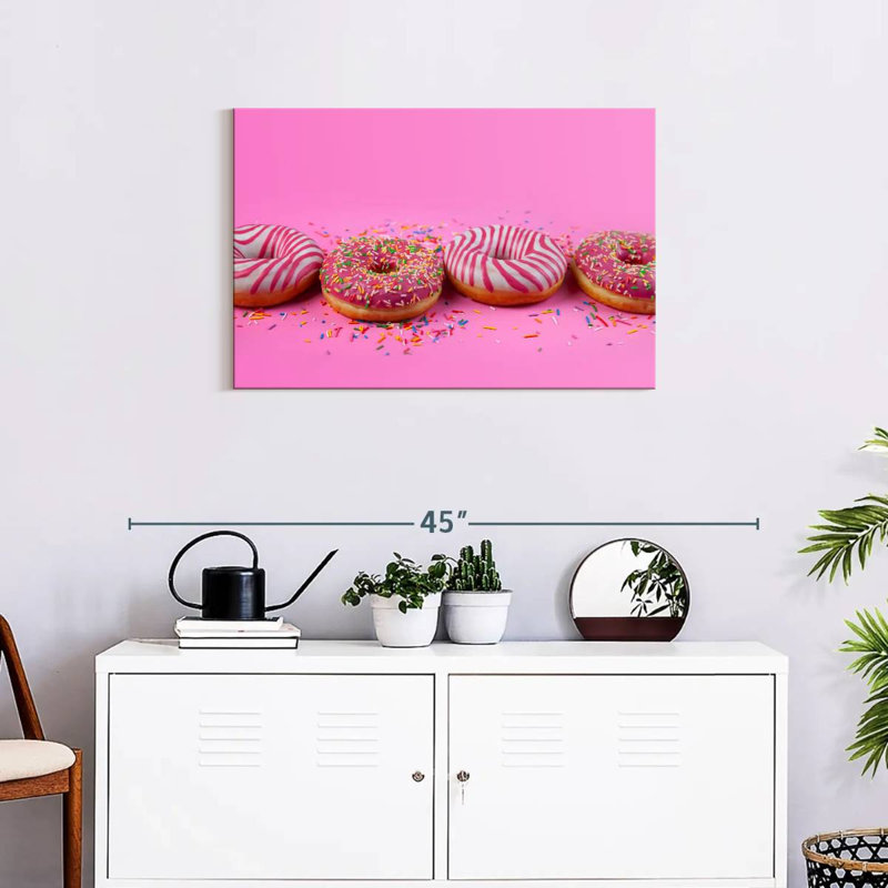 Yarlin Pastel Pink Doughnuts, 20" H x 30" W