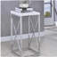 Table décorative blanc brillant et chrome