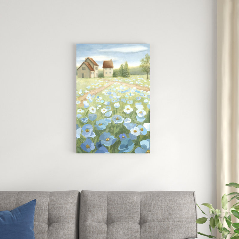 " Blue Meadow " Painting Print, 30" H x 20" W x 1.25" D