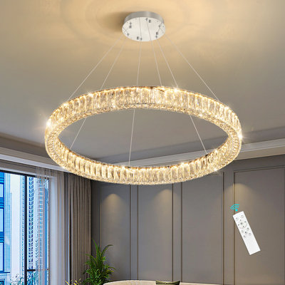 Modern Dimmable Led Crystal Ring Chandelier