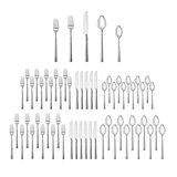 Fortessa Lloyd 18/10 Stainless Steel, 60 Piece Flatware Set (Service for 12), Silver