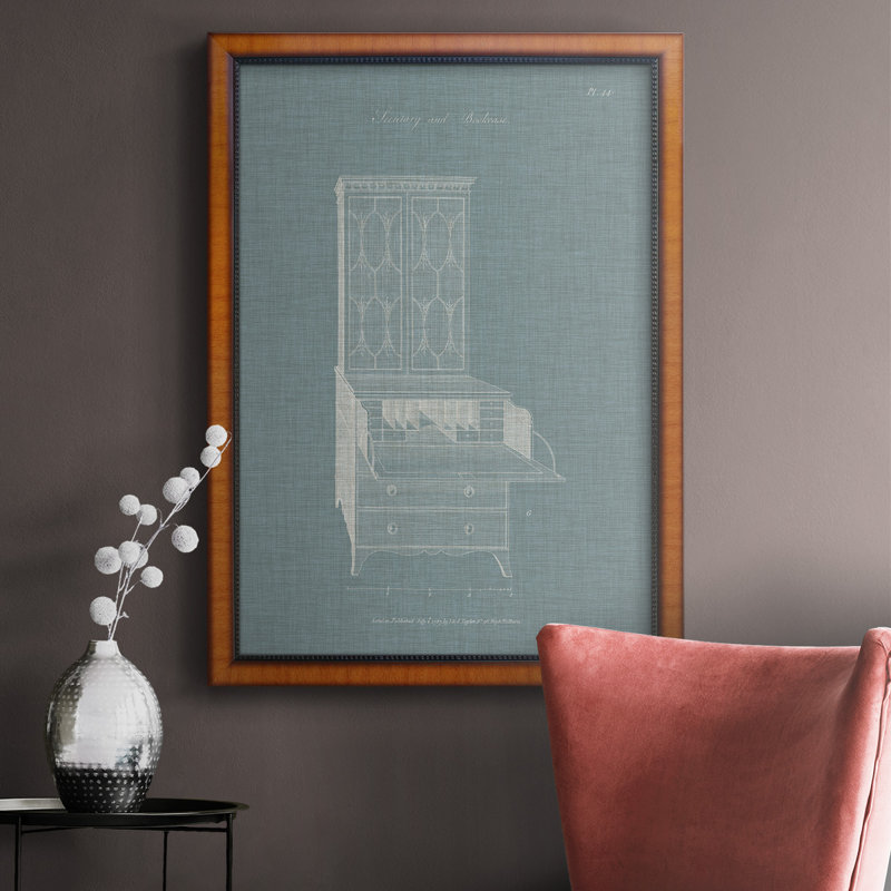Toile encadrée de qualité supérieure avec cadre He Bibliothèque et bureau I prêt à accrocher, H 20 po x l 16 po x P 2,5 po
