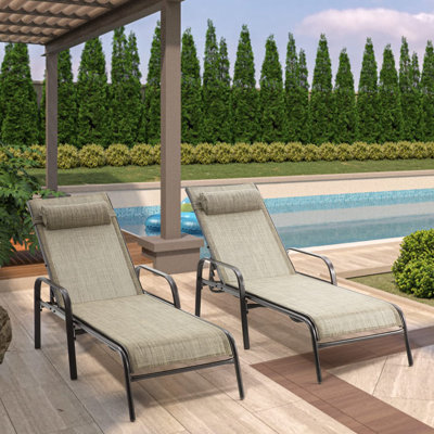 Outdoor Steel Chaise Lounge
