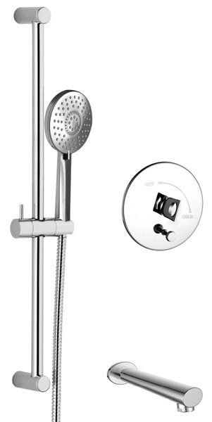 Fresh Thermostatic Complete Shower System, Polished Chrome