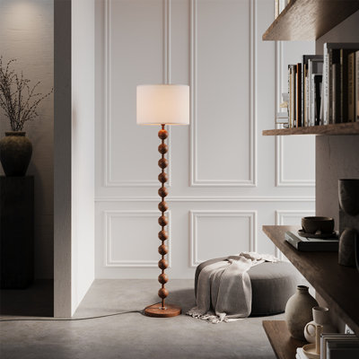 155cm Polished Torchiere Floor Lamp with USB and Outlet