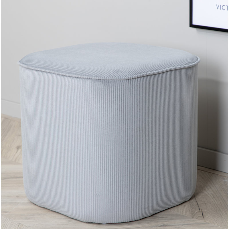 Darene 44cm Wide Round Pouffe Ottoman, Grey Velvet