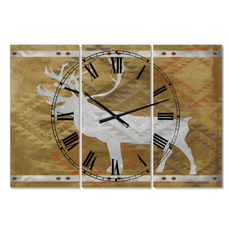 Grande horloge murale 3 panneaux