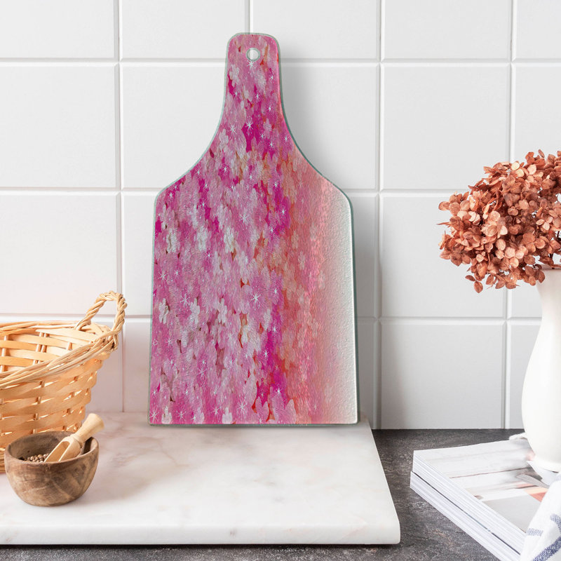 Planche à découper en verre trempé rose pâle Ambesonne