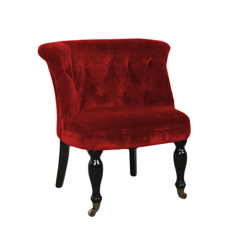 Valleystone Velvet Chesterfield Chair, Red