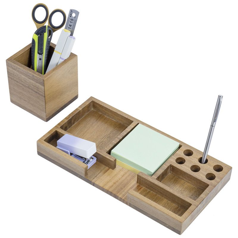 Solid Wood Desk Organiser