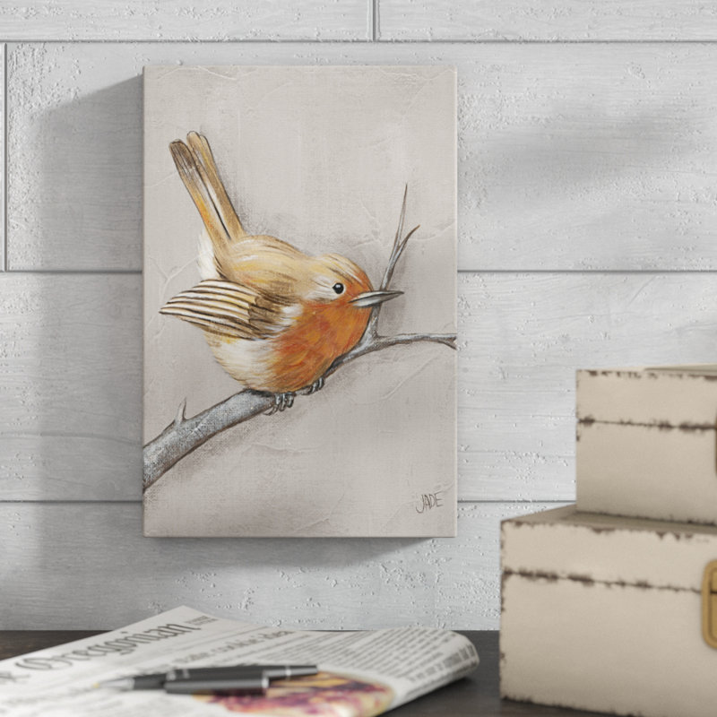 Winter Bird II by Jade Reynolds - Painting Print, 30cm H x 20cm W, Wrapped Canvas