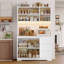 Garde-manger 70,9 po avec lumières DEL et station de charge, tablette à micro-ondes Satavia-537543756