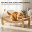 Lit à griffer courbé en bois pour chat avec surface en sisal et teaser de printemps