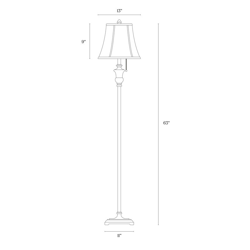 Sophia 63 in. Traditional LED Energy Efficient Floor Lamp with Beige Fabric Shade