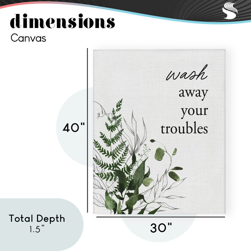 Toile «Forest Foliage Wash Away», par Lettrage et doublure, H 40 po x l 30 po
