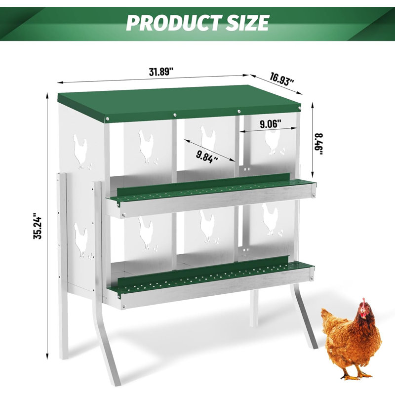 6 Hole Nesting Box for Laying Eggs,Chicken Nesting Box,Nesting Boxes for Chickens,Roll Away Nesting Boxes,Chicken Nesting Boxes,Easy Egg Collection