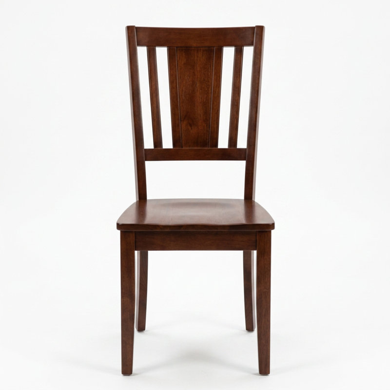 Ensemble de salle à manger rectangulaire 5 pièces en bois massif fini acajou riche avec rallonge papillon de 30 cm et 4 chaises Dudley à assise en bois.