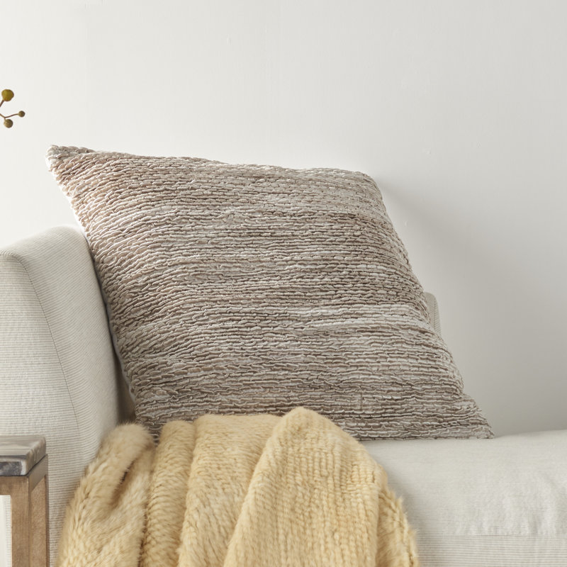  Housse de coussin carré et insert, 26 po x 26 po, Beige