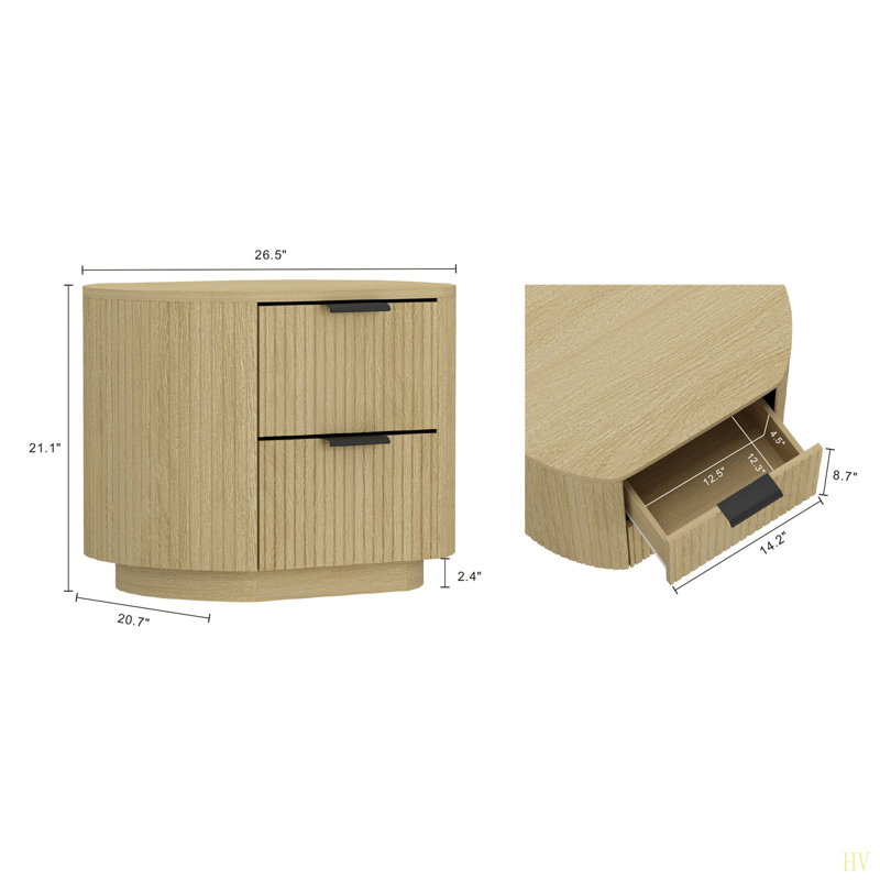 Olivia 27" Nightstand   (2-Drawer)