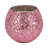 4" Glass Crackled Candle - Contemporary Glam 11oz Pink Santal Vanilla Scented Decorative Candle - Trendy Home Decor - Easy Candle Gift Idea.