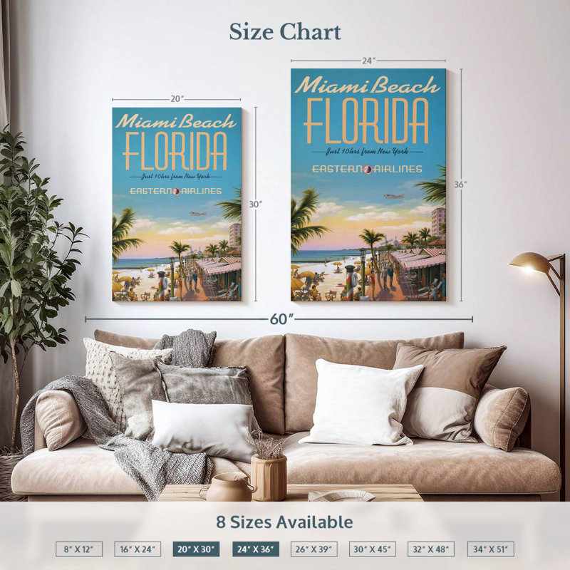 Aime Miami Beach, Floride, H 36 po x l 24 po